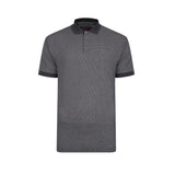 kam-short-sleeve-dobby-weave-polo-shirt-top-charcoal-grey-5433.