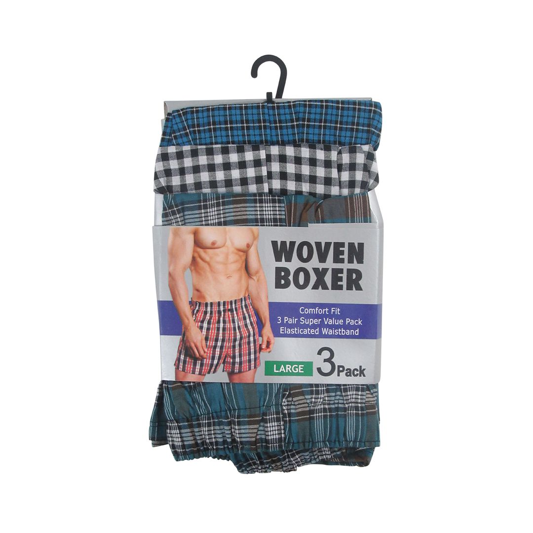 Overall Pattern Boxer Woven Pattern Boxers (Pack of 3) – Dollar Jeans
