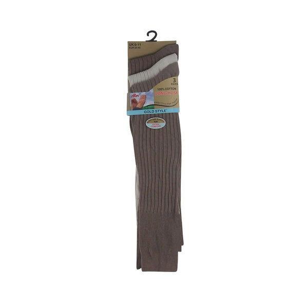 three-pack-mens-socks-long-hose-cotton-gold-style-brown.